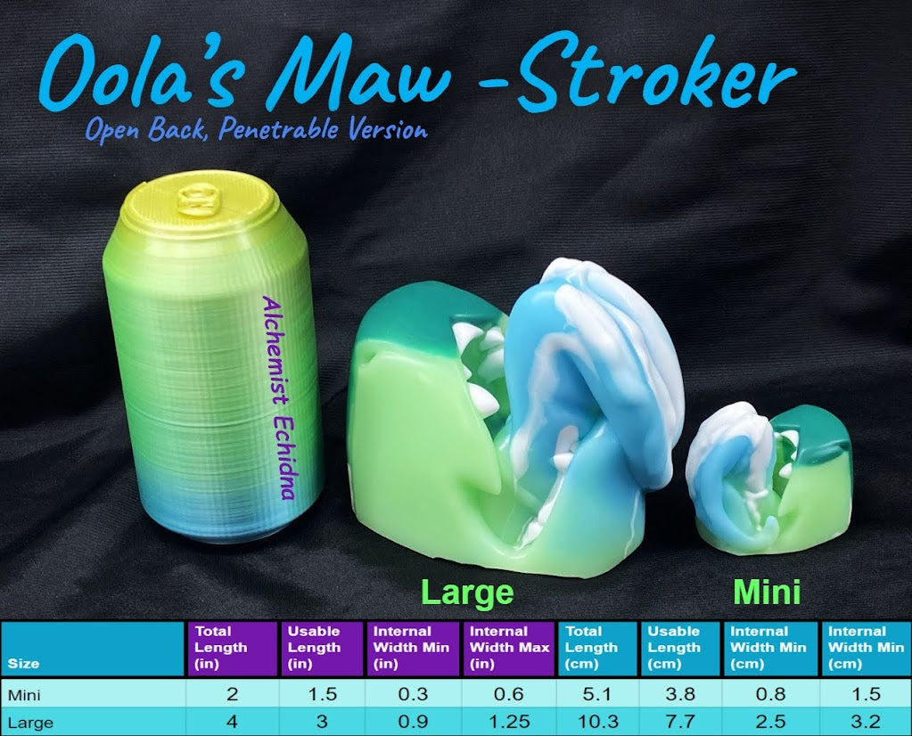 Oola's Maw - Penetrable Stroker - Large - Super Soft - UV - GITD - 38033