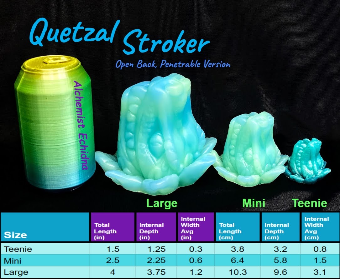 Quetzal - Penetrable Stroker - Mini - Super Soft - UV - GITD - 29022