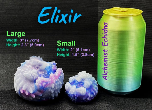 a can of elixir next to two balls of soap