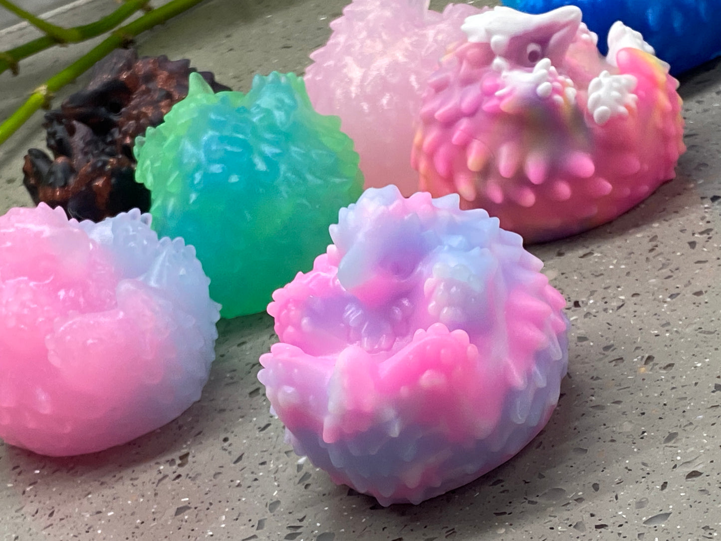 a group of soap balls sitting on top of a counter