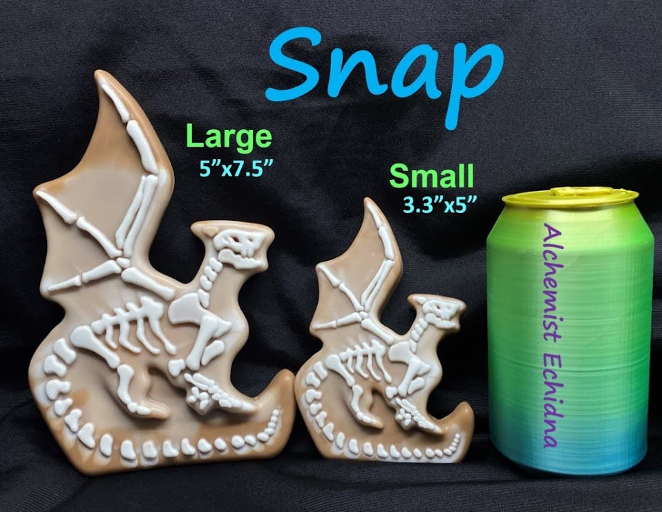 a cookie shaped like a dragon next to a can of soda