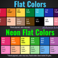 a color chart for neon flat colors