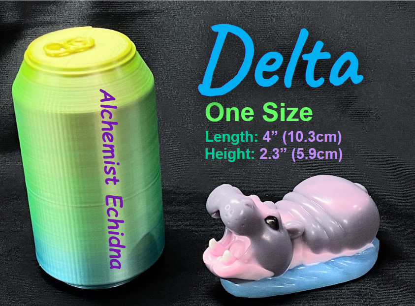 Delta - Hippo Squishy - One Size - Soft - UV - GITD - 25009