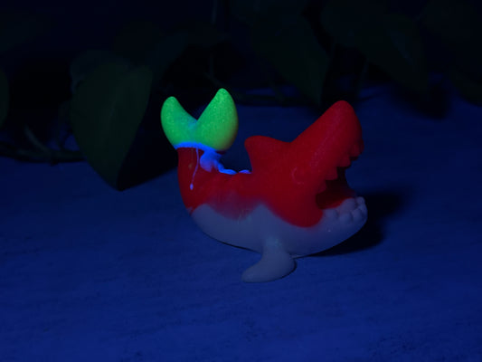 Quint - Shark Penetrable Stroker - Vibe Sleeve - Super Soft - UV - GITD - 37011