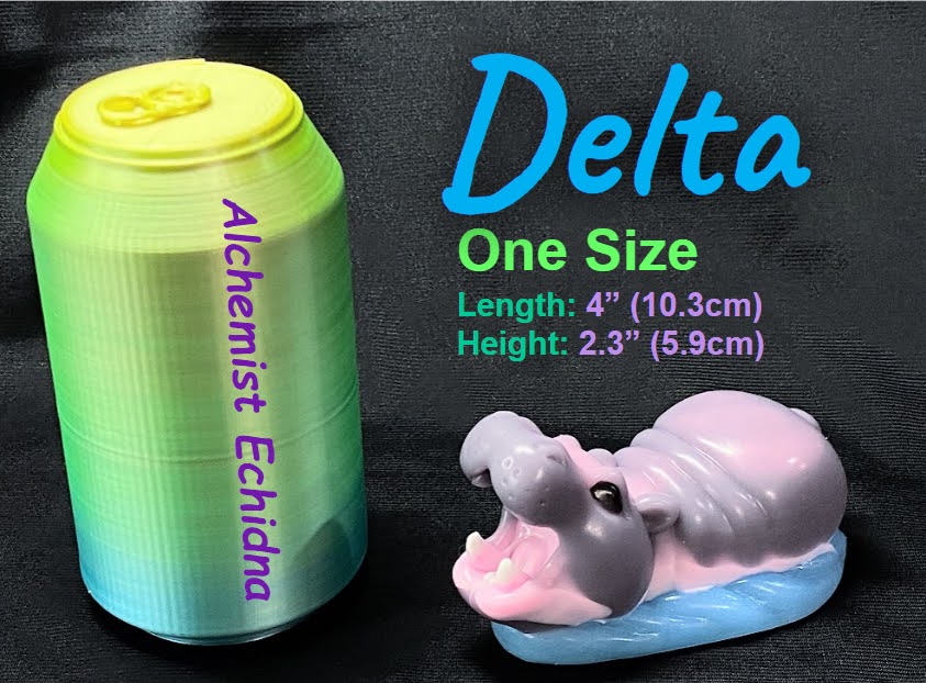 Delta - Hippo Squishy - One Size - Soft - UV - GITD - 26030