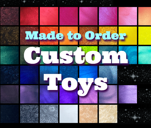 a colorful background with the words made to order custom toys