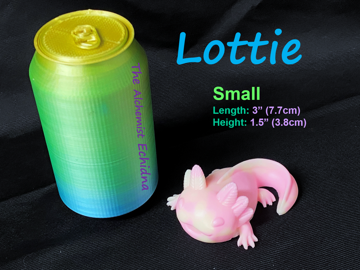 Lottie - Axolotl Squishy - Small - Soft - UV - GITD - 1419
