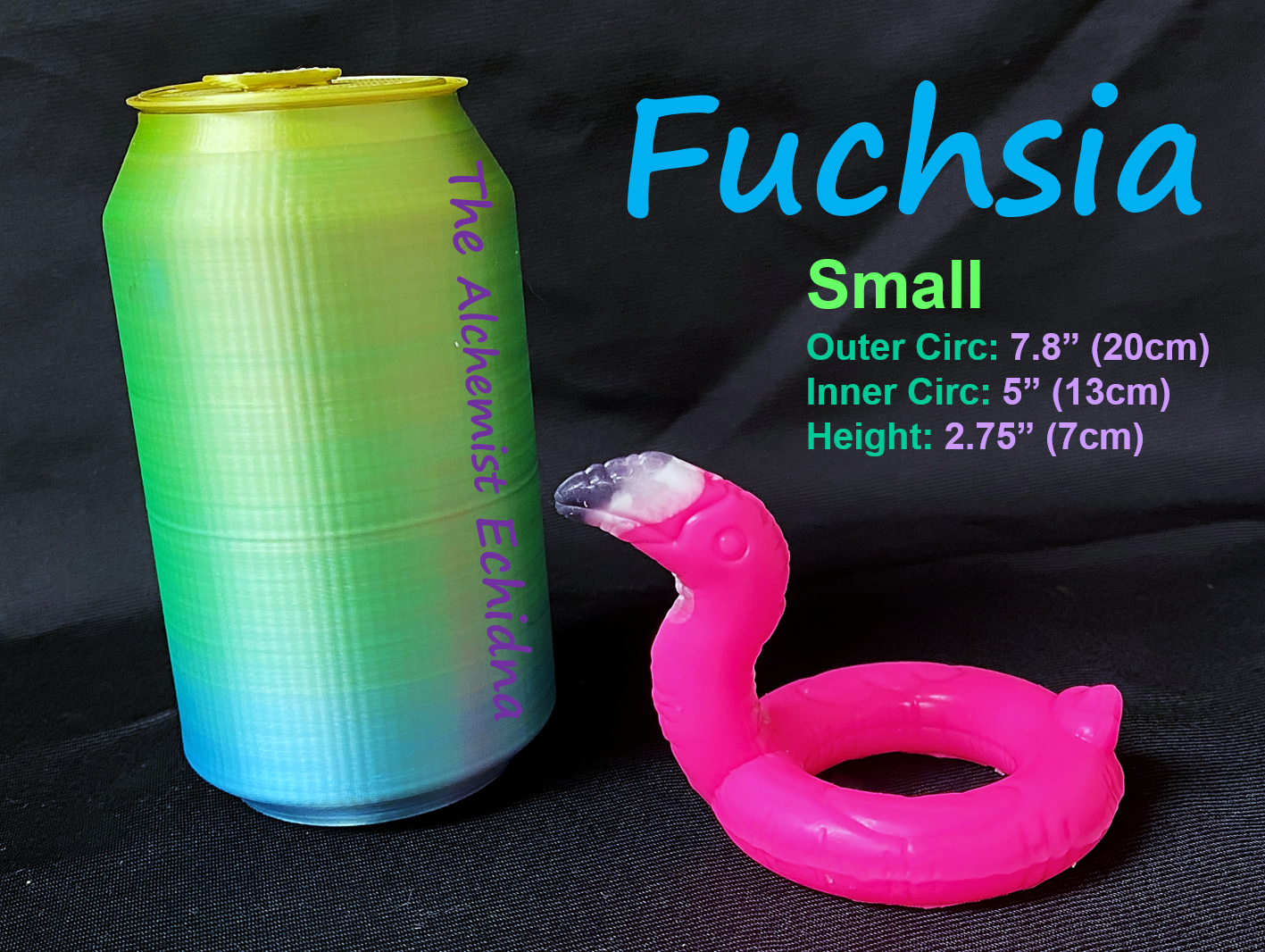 Fuchsia - Flamingo Floatie Ring - Small - Soft - UV - GITD - 1752