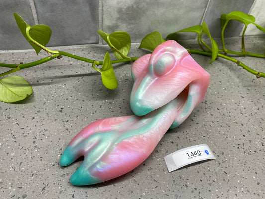 a close up of a fake snake on a table