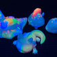 a group of toy animals that are glow in the dark