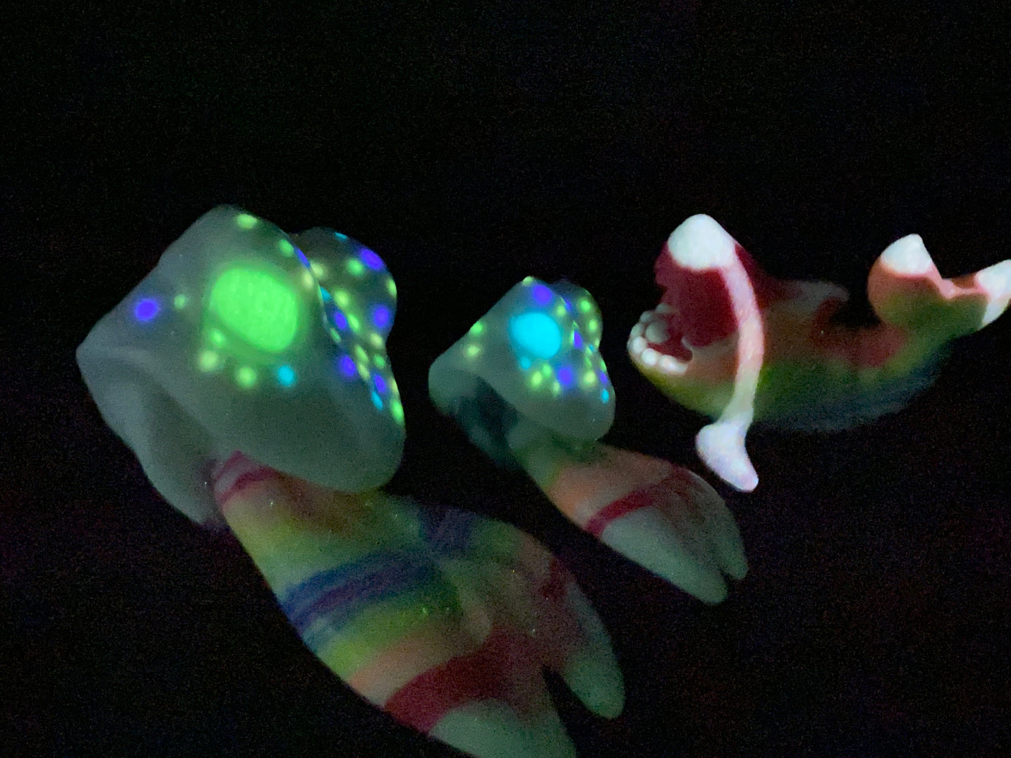 a close up of a toy in the dark