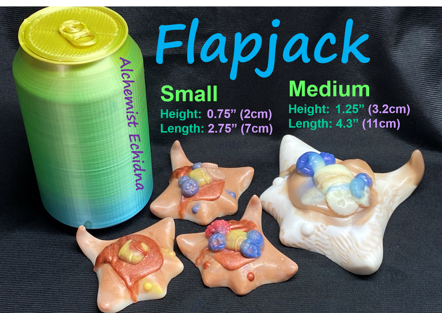 Flapjack - Pancake Stingray Squishy - Medium - Soft - GITD - UV - 1433